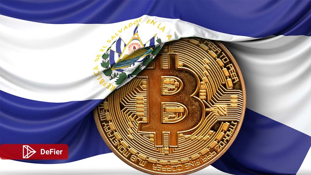 Flag of El Salvador and Bitcoin